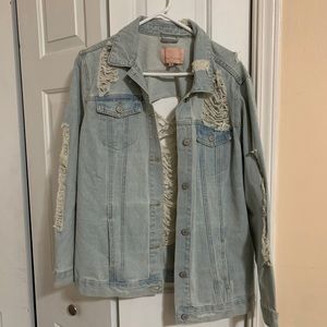 Gibson Latimer distressed jean jacket size M